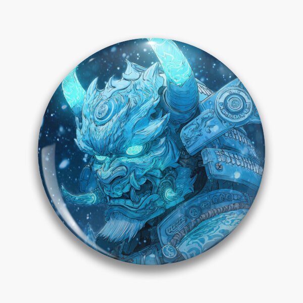 Item preview, Cyberpunk Oni Snow – Ice Blue Demon Winter Warrior designed and sold by Neo Tokio.