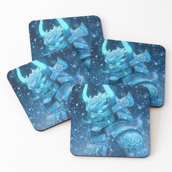 Item preview, Cyberpunk Oni Snow – Ice Blue Demon Winter Warrior designed and sold by Neo Tokio.