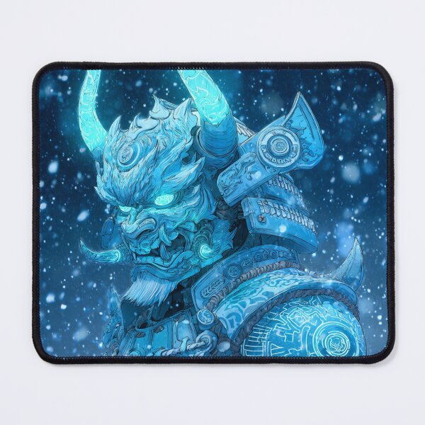 Item preview, Cyberpunk Oni Snow – Ice Blue Demon Winter Warrior designed and sold by Neo Tokio.