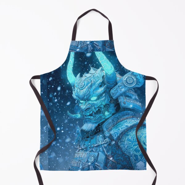 Item preview, Cyberpunk Oni Snow – Ice Blue Demon Winter Warrior designed and sold by Neo Tokio.