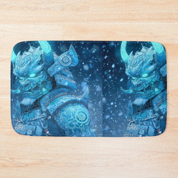 Item preview, Cyberpunk Oni Snow – Ice Blue Demon Winter Warrior designed and sold by Neo Tokio.