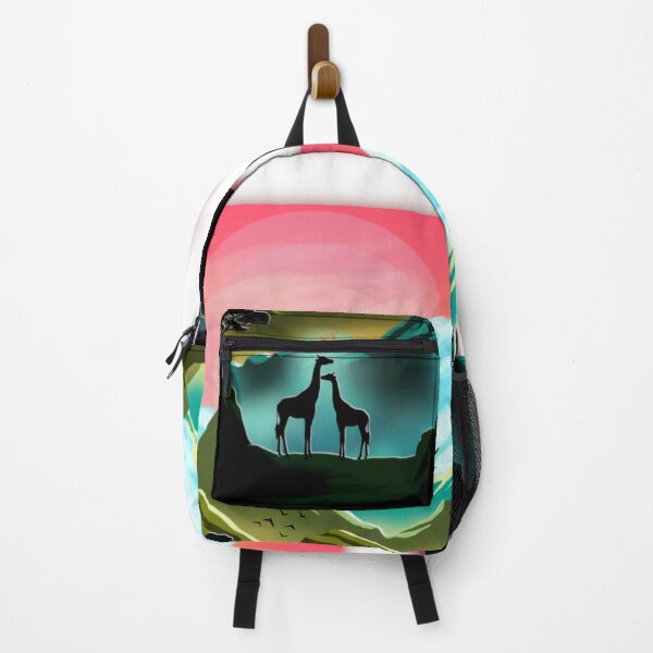 Item preview, Romantic Giraffes Sunset Mountain Landscape designed and sold by ExploreAura Studio.