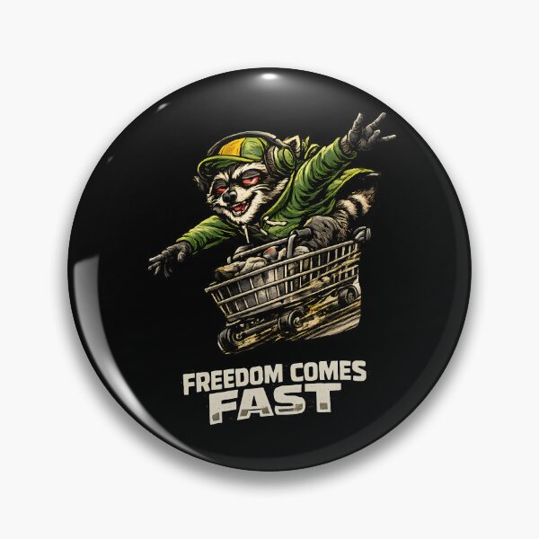 Item preview, Freedom Comes Fast Raccoon Shirt Chaos Streetwear Tee designed and sold by clockedoutwearshop.
