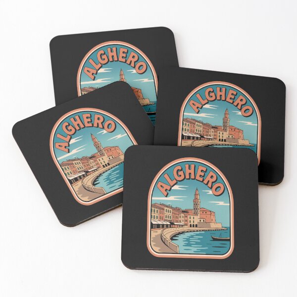 Item preview, Alghero Retro Sticker – Sardinia Italy Vintage Coastal Travel Art designed and sold by stickercuffs.