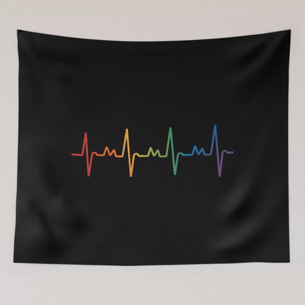 Item preview, Gay Heartbeat Pride Rainbow Flag LGBTQ designed and sold by sailorjessiArt.