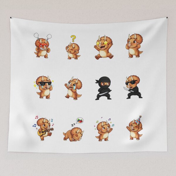 Item preview, Cute Triceratops Dinosaur Sticker Pack Emojis designed and sold by RamyGallery.
