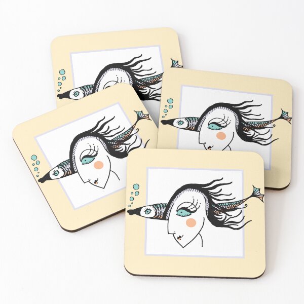 Item preview, Fish Woman — Framed Ink Illustration designed and sold by zzaim.