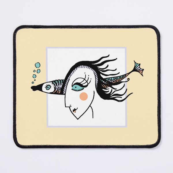 Item preview, Fish Woman — Framed Ink Illustration designed and sold by zzaim.