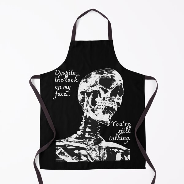Aperçu de l'œuvre Malgré mon air renfrogné… tu parles encore. Design squelette créée et vendue par OldSkullDesigns.