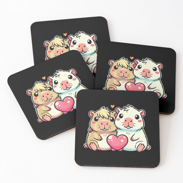 Item preview, Kawaii Capybara Couple with Heart Love Design designed and sold by Littermin.