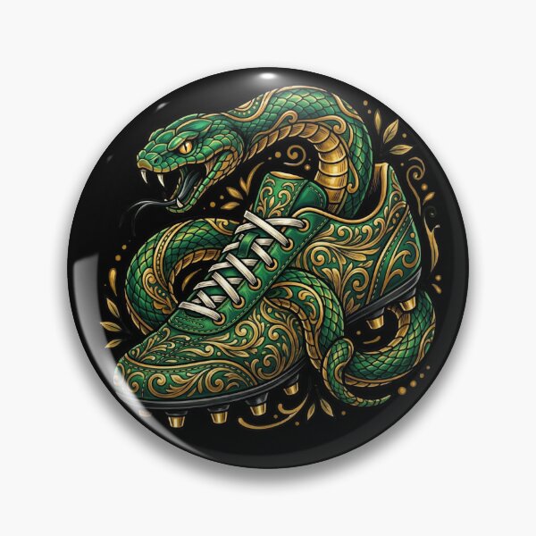 Item preview, Snake on Boot — Neo Traditional Football Illustration Green and Gold designed and sold by David Mateo ArtWorks.
