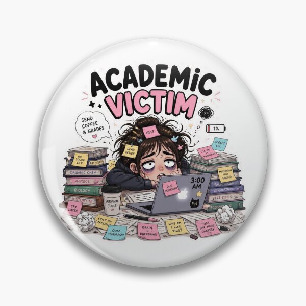 Item preview, Academic Victim Funny Student Meme Sticke designed and sold by Sticker Sprout.