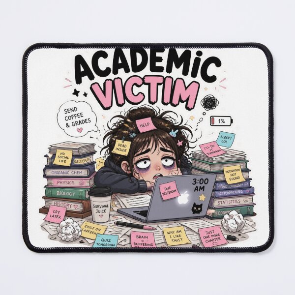 Item preview, Academic Victim Funny Student Meme Sticke designed and sold by Sticker Sprout.
