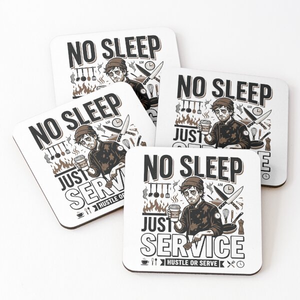 Item preview, No Sleep Just Service - Funny Exhausted Chef Design designed and sold by BrewChef.