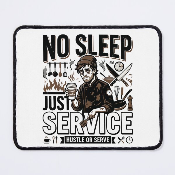 Item preview, No Sleep Just Service - Funny Exhausted Chef Design designed and sold by BrewChef.