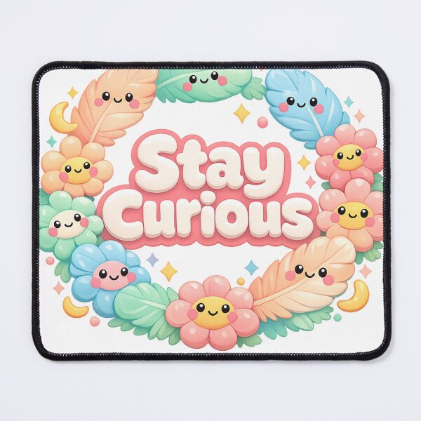 Item preview, Stay Curious Kawaii Floral Wreath | Pastel Soft Girl Positivity Aesthetic designed and sold by Dulxoz.