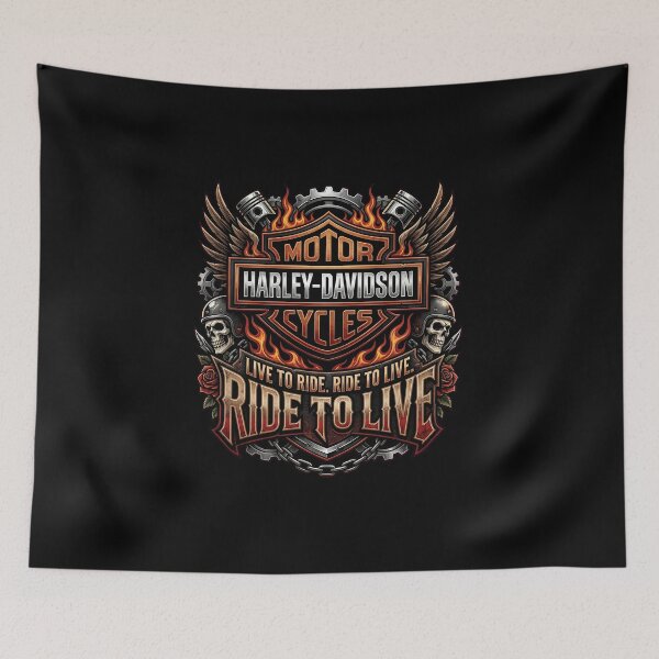 Item preview, Harley Davidson Live To Ride Ride To Live Vintage Garage Style Artwork designed and sold by enzoade.