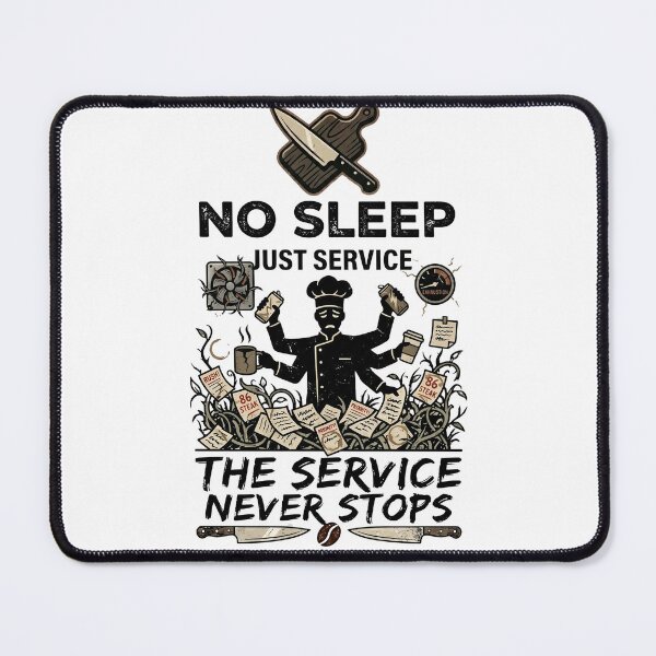 Item preview, No Sleep Just Service - Sarcastic Restaurant Life & Barista Graphic designed and sold by BrewChef.