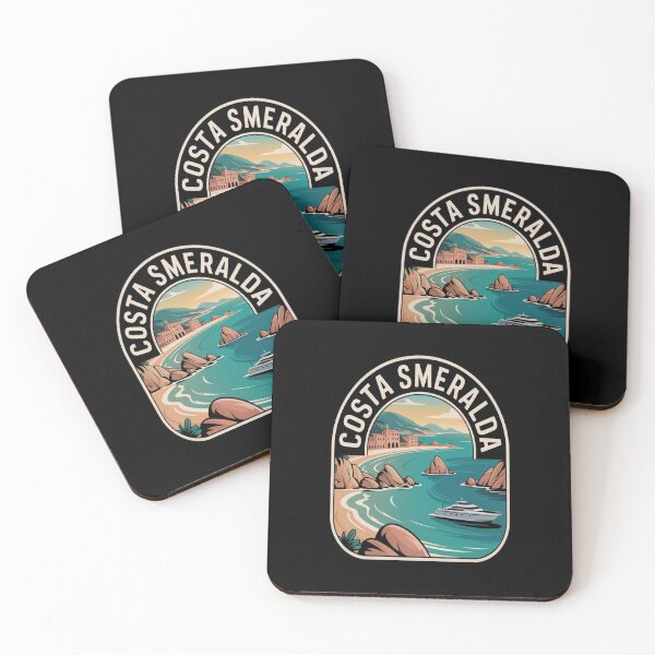 Item preview, Costa Smeralda Retro Sticker – Sardinia Italy Vintage Coastal Travel Art designed and sold by stickercuffs.
