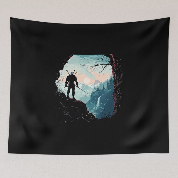 Item preview, Witcher Gaming Fantasy Warrior Landscape designed and sold by QuentinHarrow.