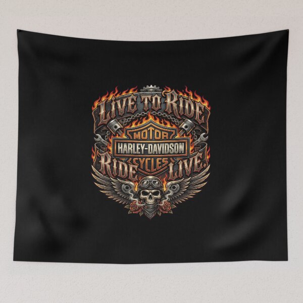 Item preview, Harley Davidson Live To Ride Ride To Live Motorcycle Lifestyle Artwork designed and sold by enzoade.