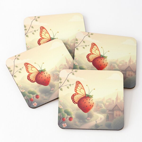 Item preview, Cozy Butterflies With Strawberry designed and sold by Faeblehoarder.