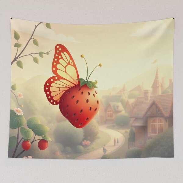 Item preview, Cozy Butterflies With Strawberry designed and sold by Faeblehoarder.