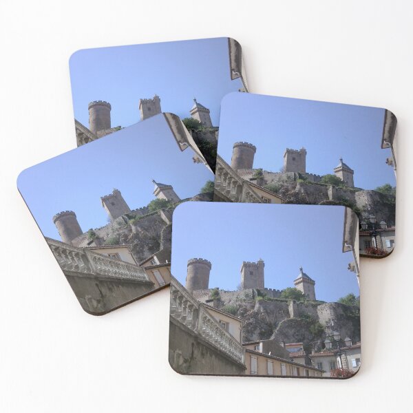Item preview, The fortified castle of Foix, overlooking the old town under a blue sky. designed and sold by Nenette11.