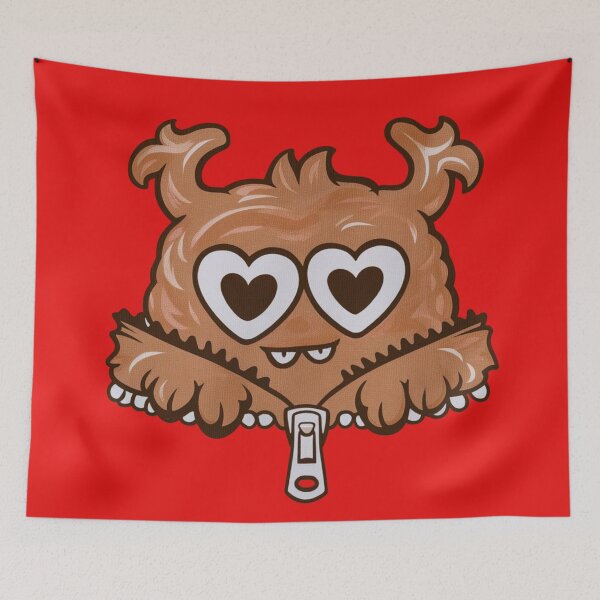Item preview, monster with hearts for eyes peeking out from behind a small zipper designed and sold by 123ks.