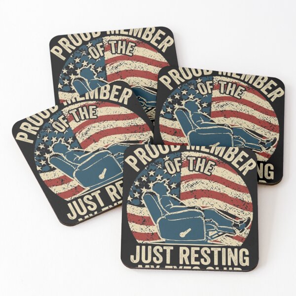 Item preview, Proud Member Of The Just Resting My Eyes Club Vintage American Flag Dad Humor designed and sold by haitrieuic96.
