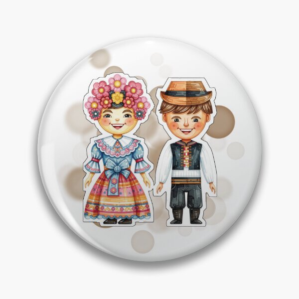 Item preview, Czech Couple in Traditional Folk Costumes Design designed and sold by iamKRUK.