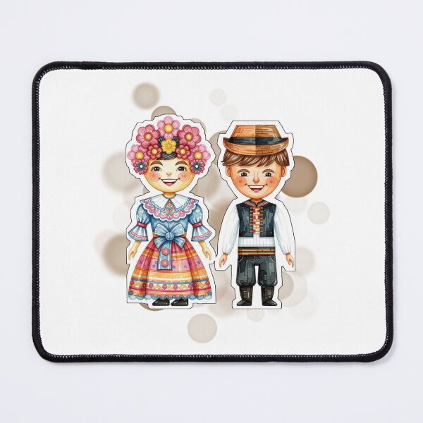 Item preview, Czech Couple in Traditional Folk Costumes Design designed and sold by iamKRUK.