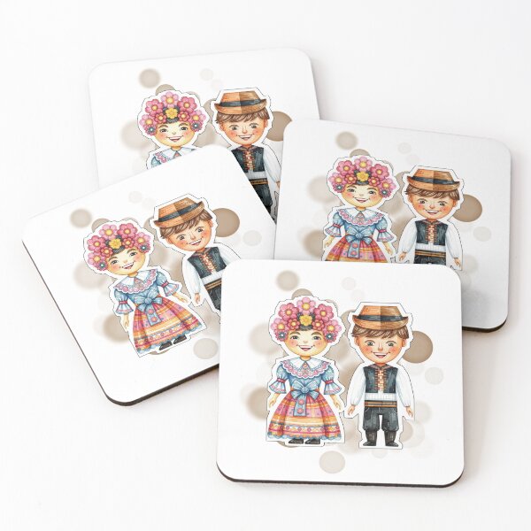 Item preview, Czech Couple in Traditional Folk Costumes Design designed and sold by iamKRUK.