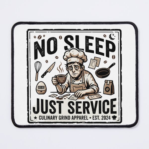 Item preview, The Kitchen Grind: No Sleep Just Service - Funny Design Art designed and sold by BrewChef.