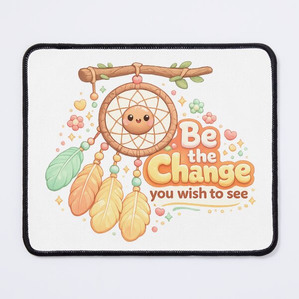 Item preview, Be The Change Kawaii Dreamcatcher | Pastel Boho Positivity For Soft Aesthetic designed and sold by Dulxoz.