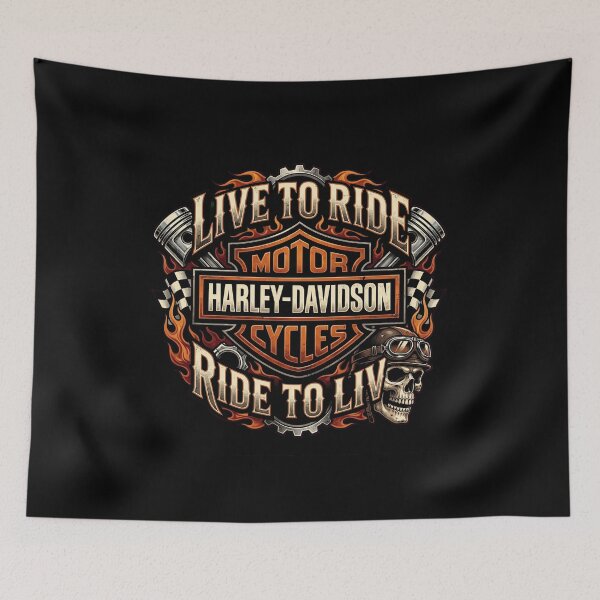 Item preview, Harley Davidson Live To Ride Ride To Live Retro Motorcycle Design designed and sold by enzoade.