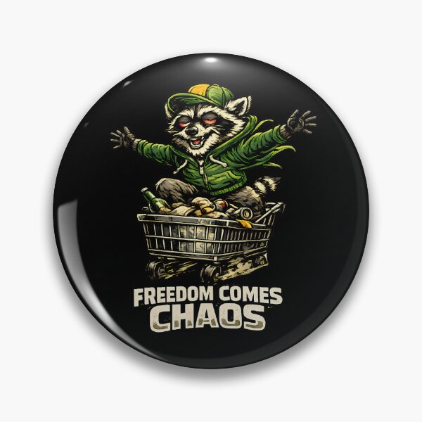 Item preview, Freedom Comes Chaos Raccoon Shirt Funny Streetwear Meme Tee designed and sold by clockedoutwearshop.