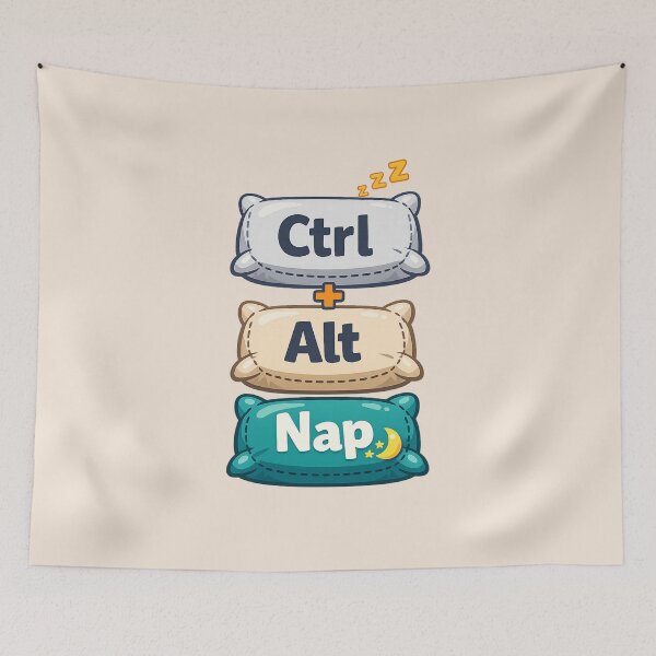 Item preview, Ctr Alt Nap Cute Gamer Pillow Keys | Gamer Art designed and sold by PopCulturePixel.