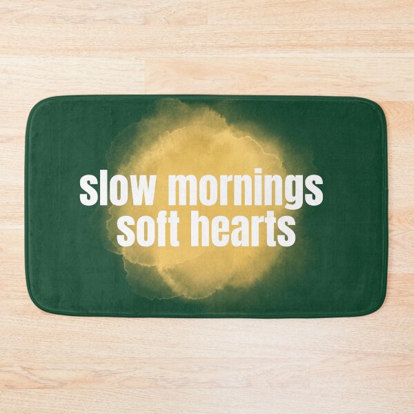 Item preview, Slow Mornings Soft Hearts – Gentle Cozy Aesthetic Typography Design designed and sold by CosmicQuietLab.