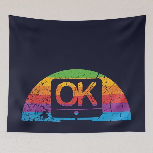 Item preview, Computer Says OK Retro Rainbow Screen Design designed and sold by unrealindeed.