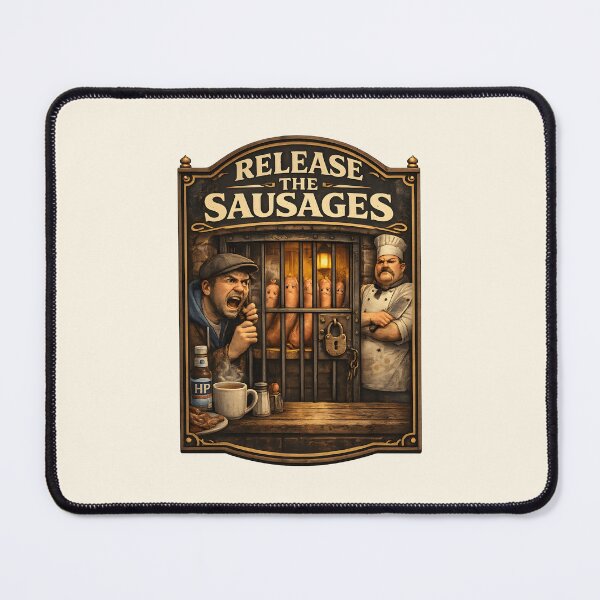 Item preview, Release The Sausages Funny Breakfast designed and sold by Hornace88studio.