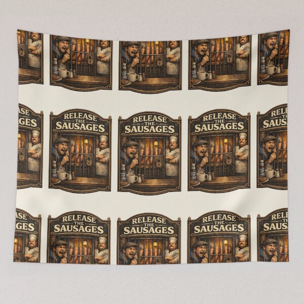 Item preview, Release The Sausages Funny Breakfast designed and sold by Hornace88studio .