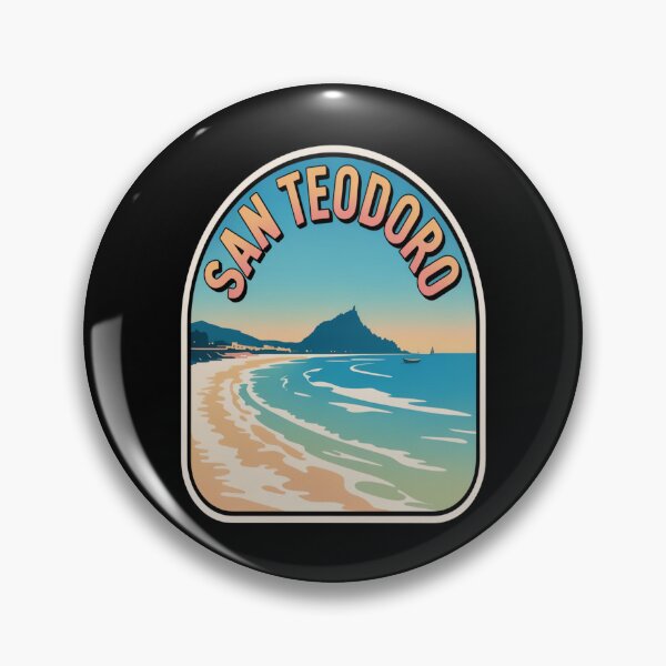 Item preview, San Teodoro Retro Sticker – Sardinia Italy Vintage Beach Travel Art designed and sold by stickercuffs.