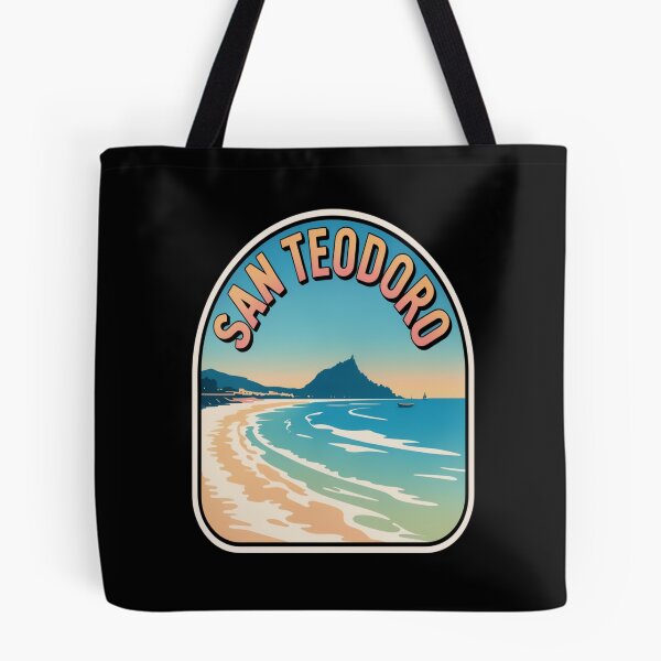 Item preview, San Teodoro Retro Sticker – Sardinia Italy Vintage Beach Travel Art designed and sold by stickercuffs.