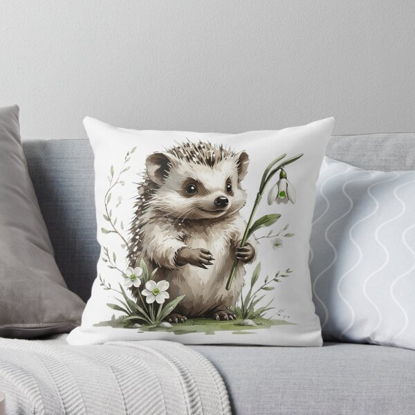 Item preview, Cute Woodland Hedgehog Snowdrop Illustration designed and sold by AQUILAKREO.