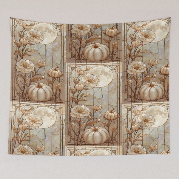 Item preview, Pearl Pumpkins Moon Stained Glass Style designed and sold by BriSher.