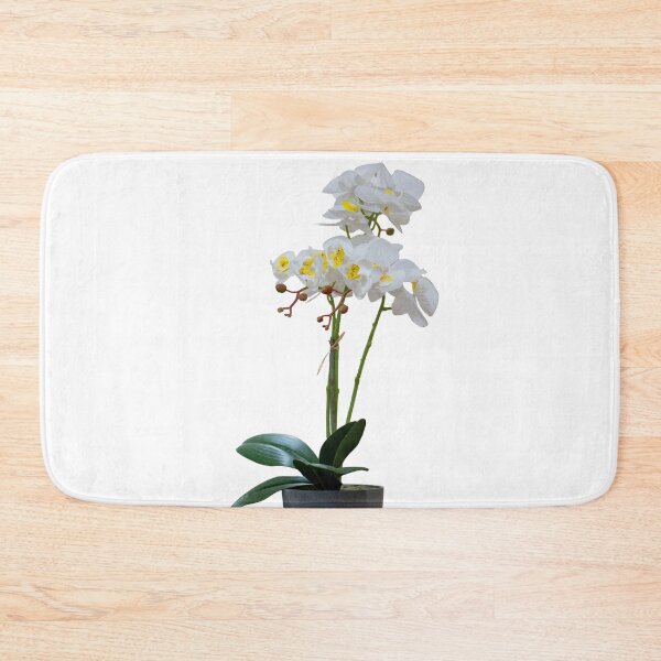 Item preview, White Phalaenopsis orchid in a gray pot. designed and sold by elopezstock.