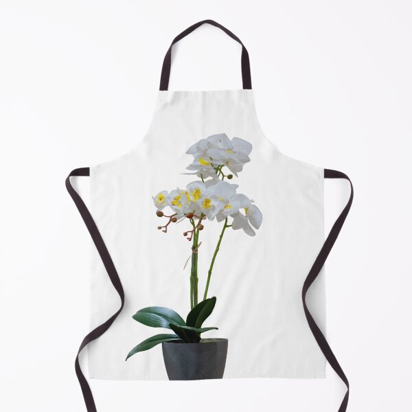 Item preview, White Phalaenopsis orchid in a gray pot. designed and sold by elopezstock.