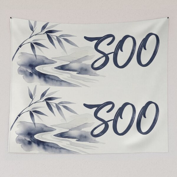 Item preview,  Zen Bamboo & Flowing River with SOO Calligraphy designed and sold by SOOstudio73.