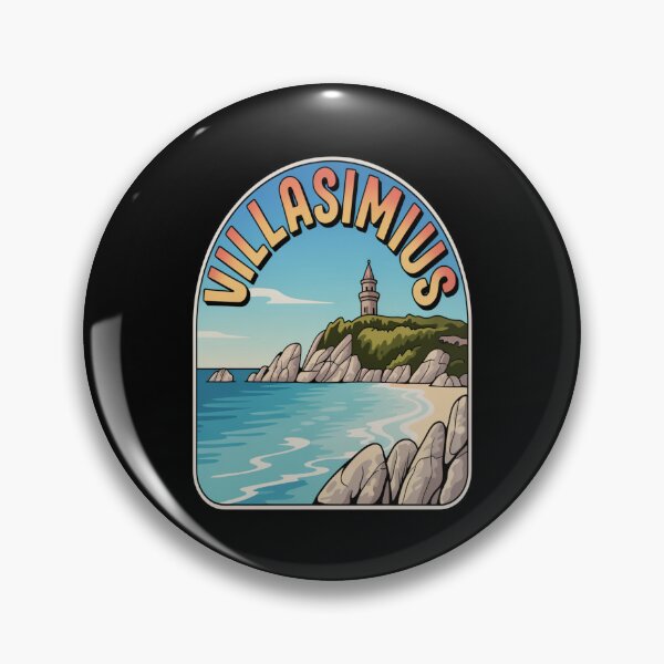 Item preview, Villasimius Retro Sticker – Sardinia Italy Vintage Beach Travel Art designed and sold by stickercuffs.